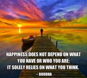 happiness relies on what you think