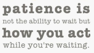 patience is how you act while waiting