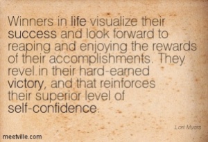 winners visualize and look forward