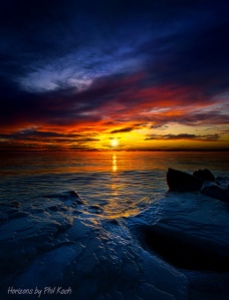 horizons sunrise multicolor water